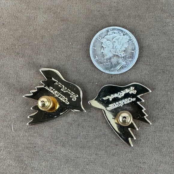 Vintage Rare LAUREL BURCH Earrings Celeste Birds Post Earrings Green Wing tips - Picture 6 of 6